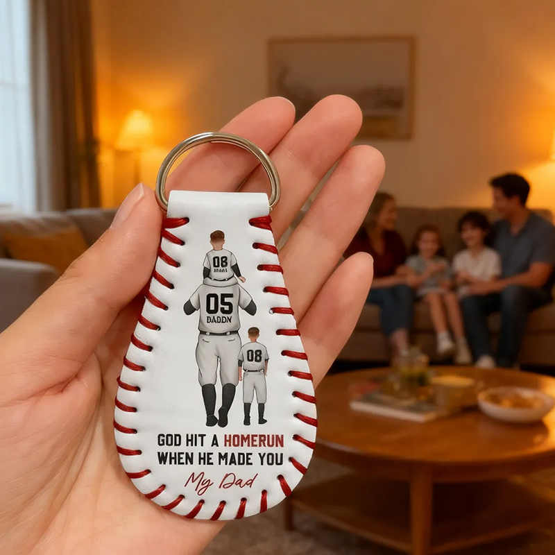 Personalized Baseball Keychain with "God Hit a Homerun" Quote and Custom Details 