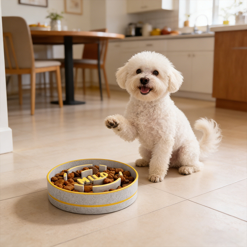 Personalized Slow Feeder Dog Bowl 3D Printed Custom Name Gift for Dog