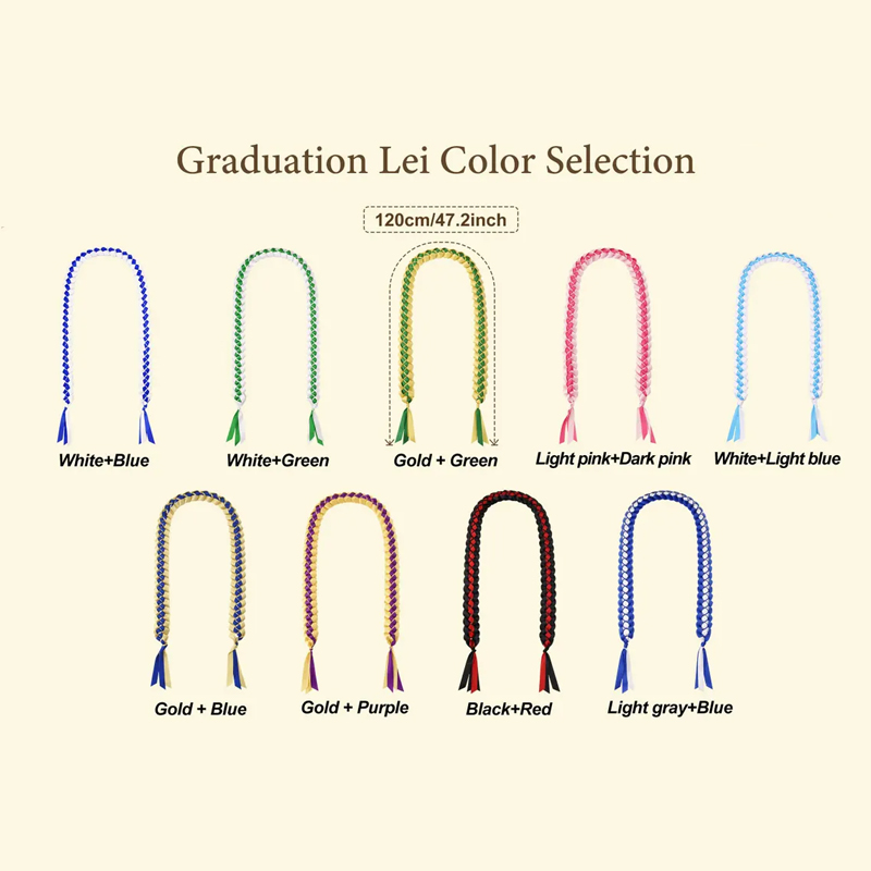Personalized Braided Satin Ribbon Lei Keepsake Lei for Grad Custom Graduation Gift