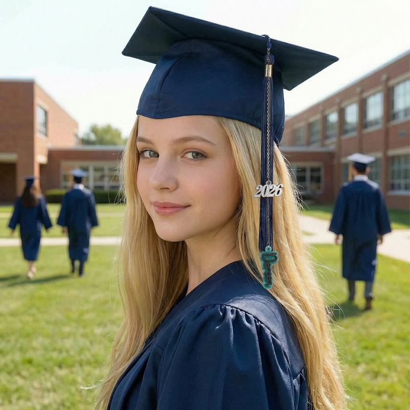 Personalized Glitter Name Year Graduation Cap Charm Tassel Decoration 2026 Graduation Gift for Graduates Classmates