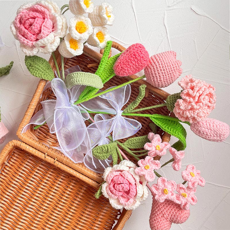 Crocheted Flowers Mother's Day Flowers Gifts for Mom Floral Gifts