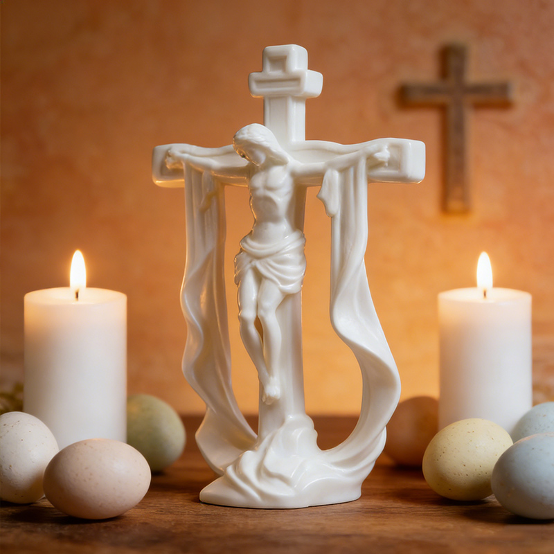 Personalized Christian Ornaments 3D-Printed Christian Home Decor Crucifix, Dove of Peace, Cross Easter Gifts