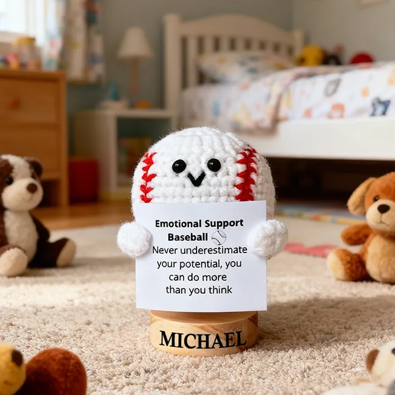 Personalized Funny Positive Baseball Toy With Custom Name Cheer Up Gift For Baseball Team Player