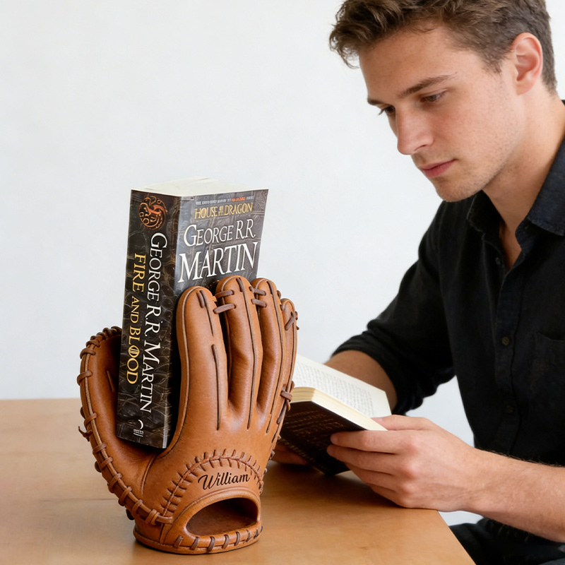 Personalized Baseball Glove Book Holder 3D Printed Custom Name Gift for Baseball Lovers