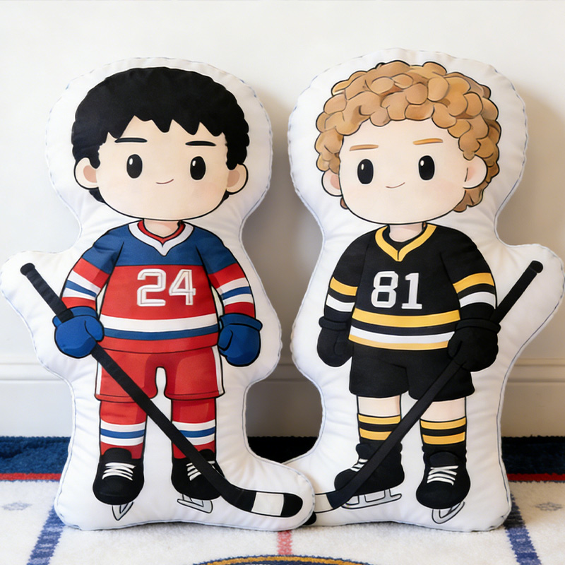 Personalized Cute Player Ice Hockey Pillow Number 81 Gift for HR Fans