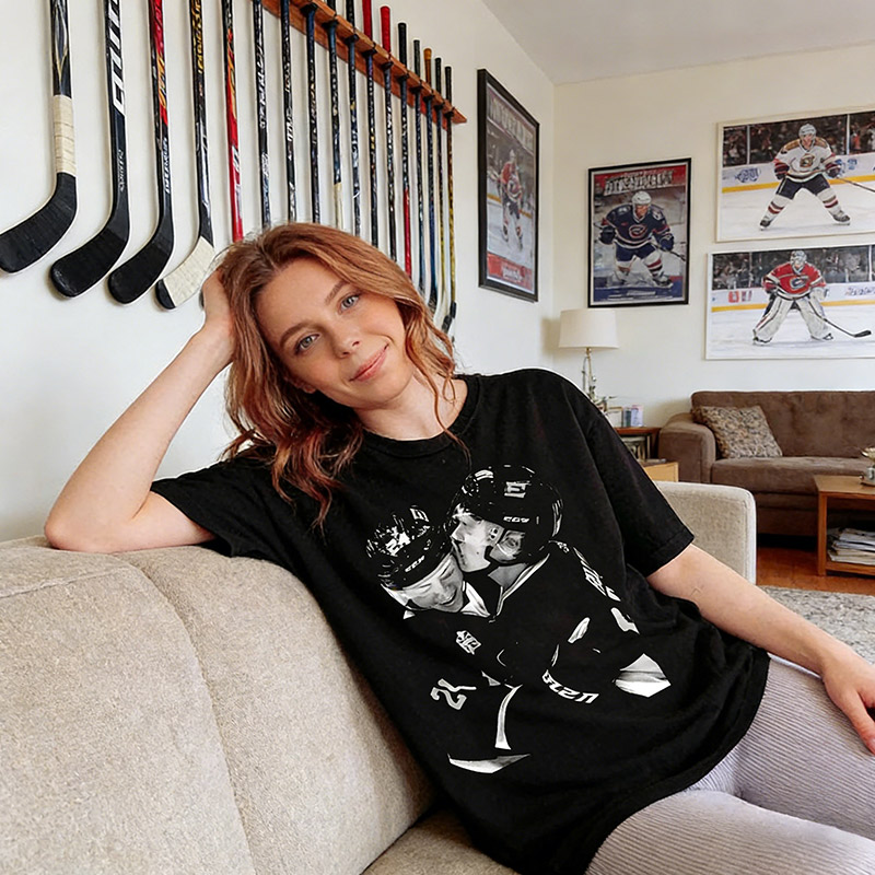 Personalized Hockey Romance Design T-Shirt TV Inspired Shirt Kiss Face Fans Gift