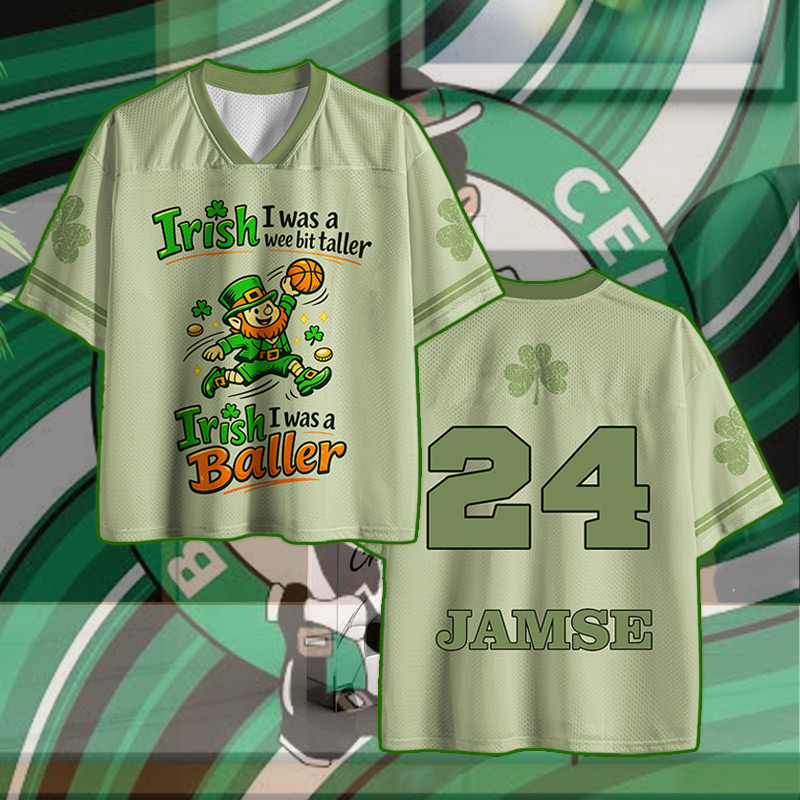 Personalized Basketball Jersey St. Patrick's Day Jersey Boston Basketball Shamrock Custom Name and Number for Basketball Fans