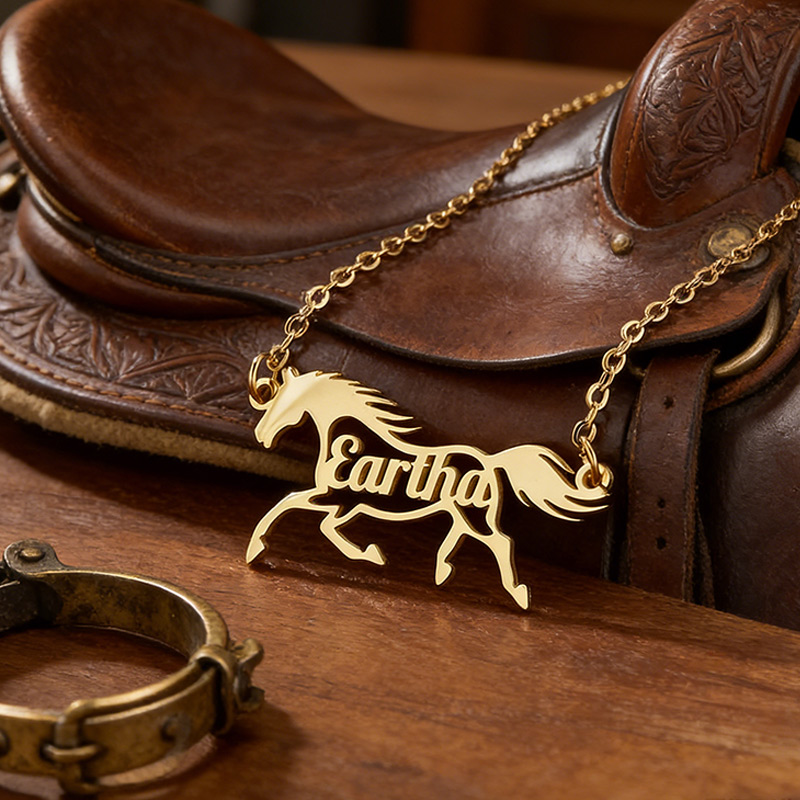 Personalized Horse Necklace with Name The Perfect Gift for Equestrian Enthusiasts