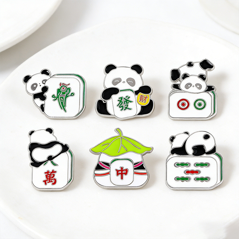 Cute Panda Mahjong Pin A Gift for Mahjong Enthusiasts