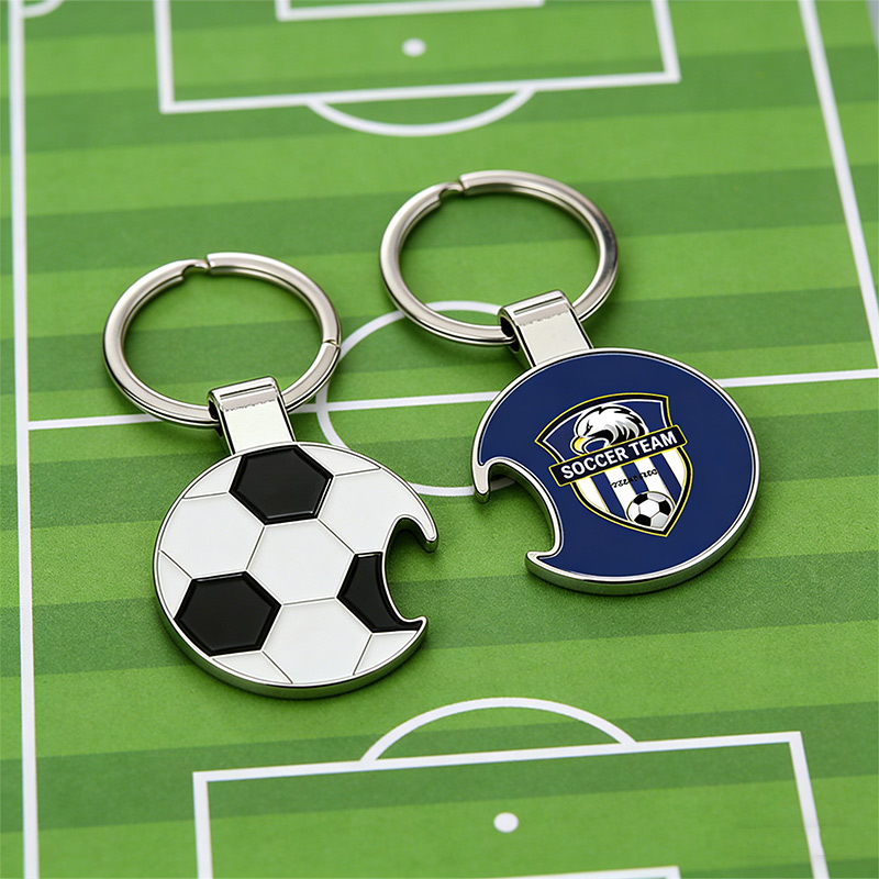 Personalized Bottle Opener Keychains Soccer Keychains and Custom Team Logo Gift for Soccer Fans