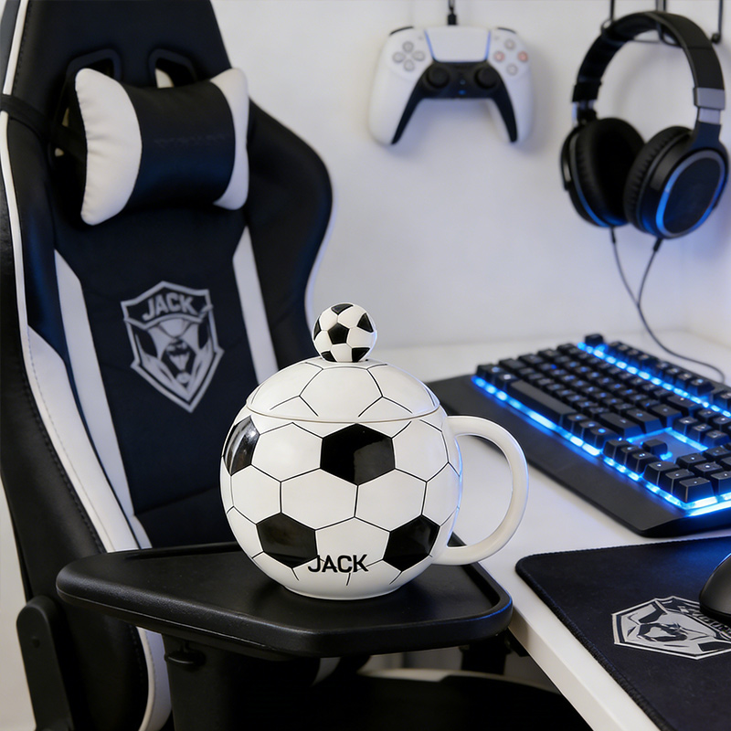 Personalized Soccer Mug Ceramic Coffee Mug Soccer Mug with Custom Name Gift for Soccer Lovers