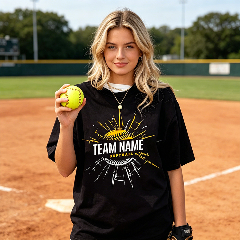 Personalized School Baseball and Softball Team T-shirts Custom with Team Name and Colors gift for Teammates
