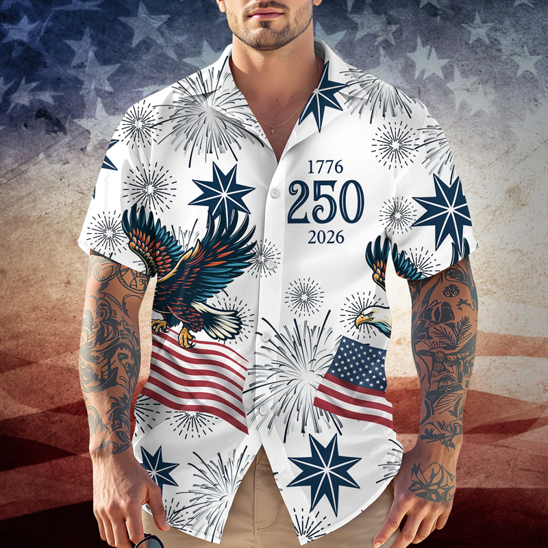 Personalized USA 250 Anniversary Eagle 1776-2026 Hawaii Shirt