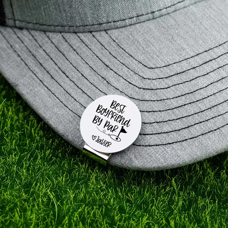 Personalized Best Husband By Par Golf Ball Marker Magnetic Hat Clip with Name Valentine's Day Birthday Gift for Golf Enthusiast