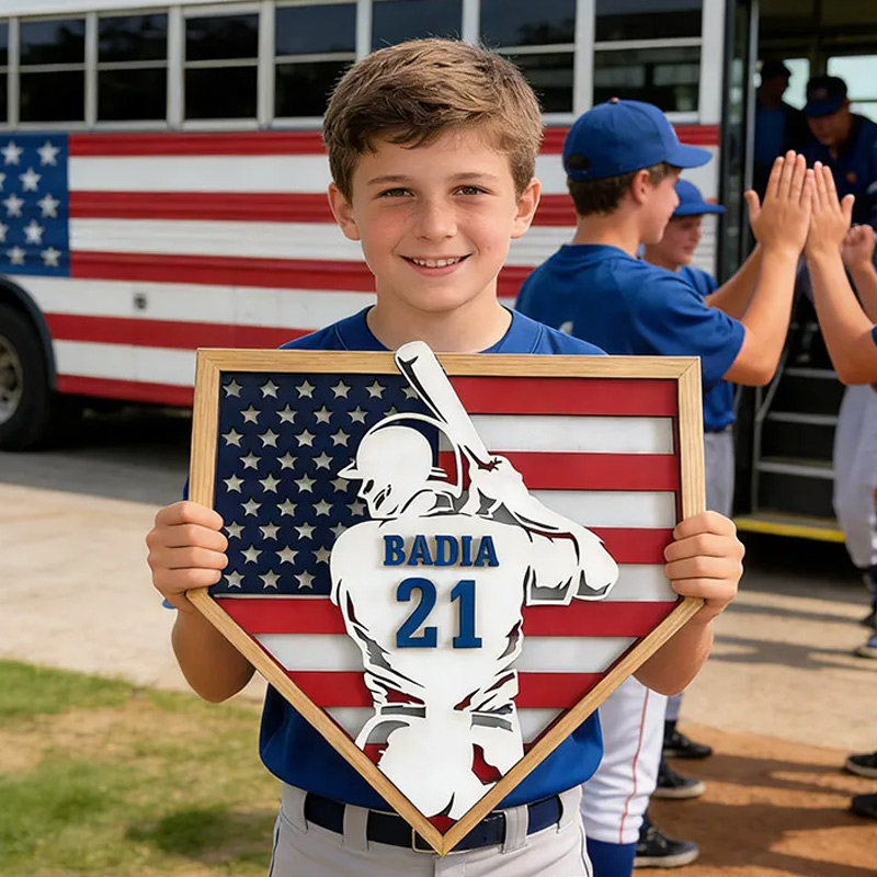 Personalized Baseball Name Sign 3D Baseball Plaque Gift for Baseball Lovers