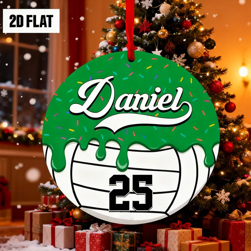 Personalized Basketball Christmas Ornament with Custom Name and Number