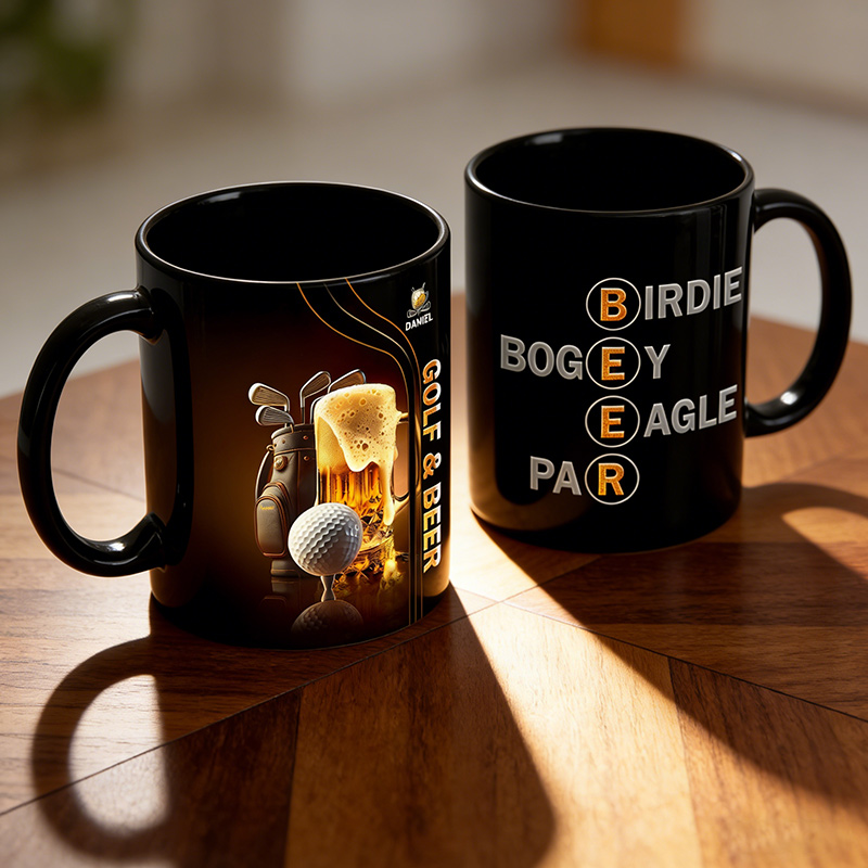 Personalized Golf and Beer Mug with Custom Name Perfect Gift for Golf Lovers