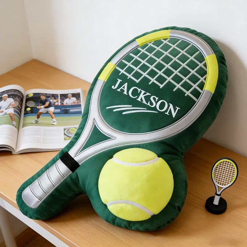 Personalize Tennis Pillow Graphic 3D Print Tennis Racket Tennis with Custom Name