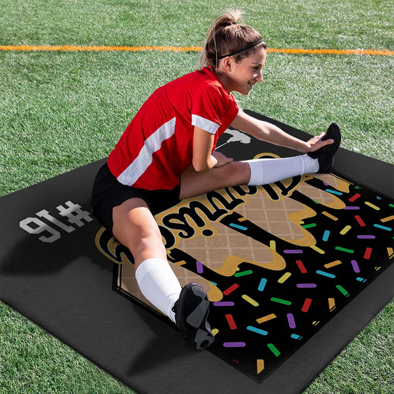 Personalized Baseball Ice Cream Dripping Soft Fleece Throw Blanket with Name and Number Home Decor Game Day Birthday Gift for Baseball Lovers