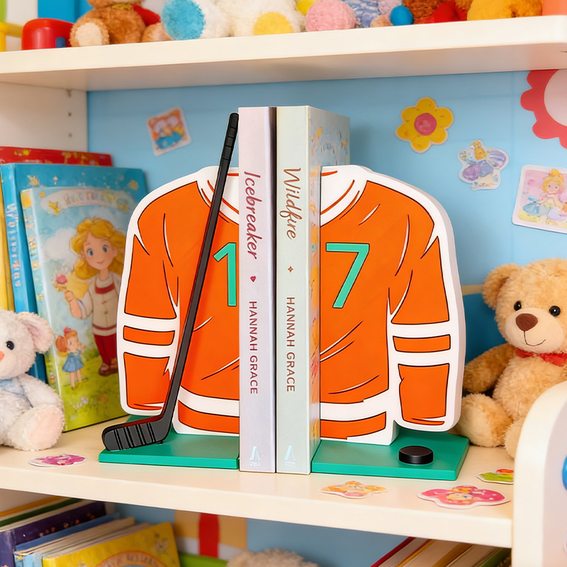 Personalized Ice Hockey Book Ends Shelf Decor Gift for Ice Hockey Lovers
