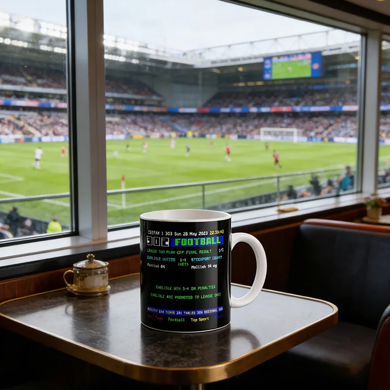 Personalized Iconic Retro Football Design Mug with Custom Text Design