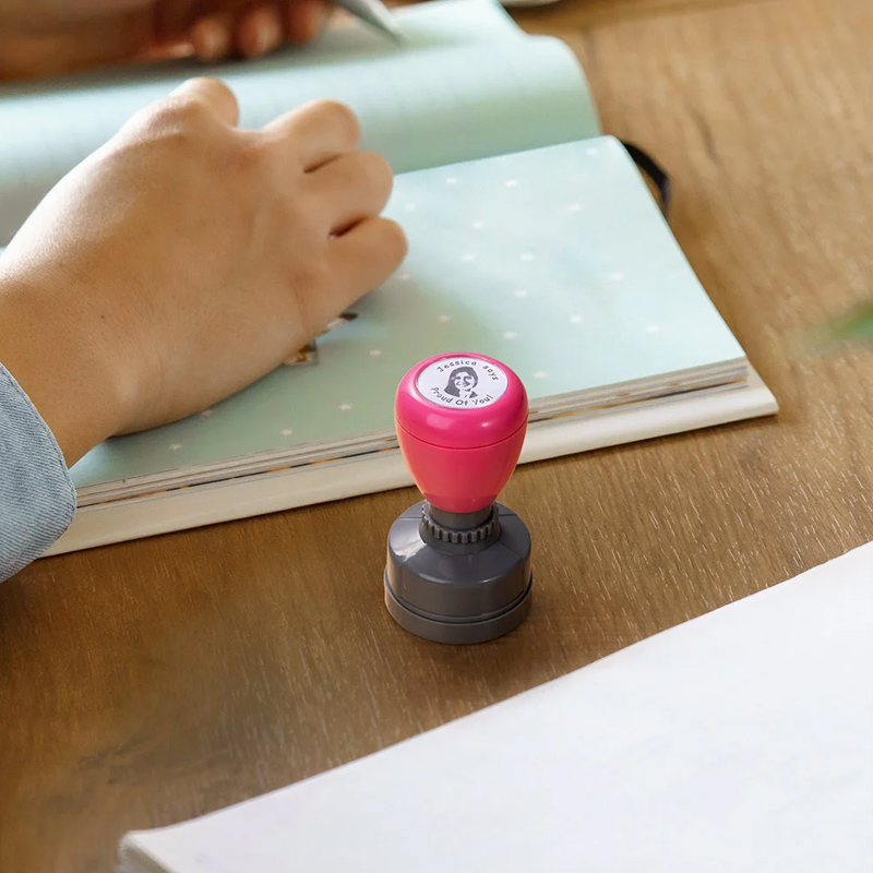 Personalized Face Portrait Self-Inking Teacher Stamp with Text Grading Stationery Back To School Thank You Gift for Teacher