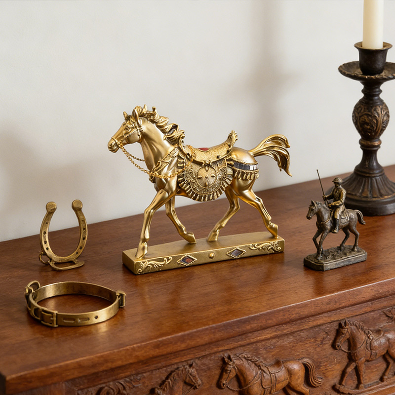 Personalized Resin Horse Ornament Galloping Steed Decorative Piece Home Decor Gift for Equestrian Enthusiasts