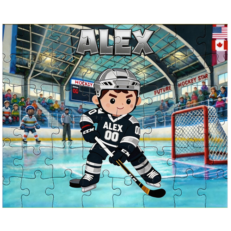 Personalized Hockey Puzzle Ice Hockey Player with Custom Name and Number Perfect Gift for Hockey Enthusiasts
