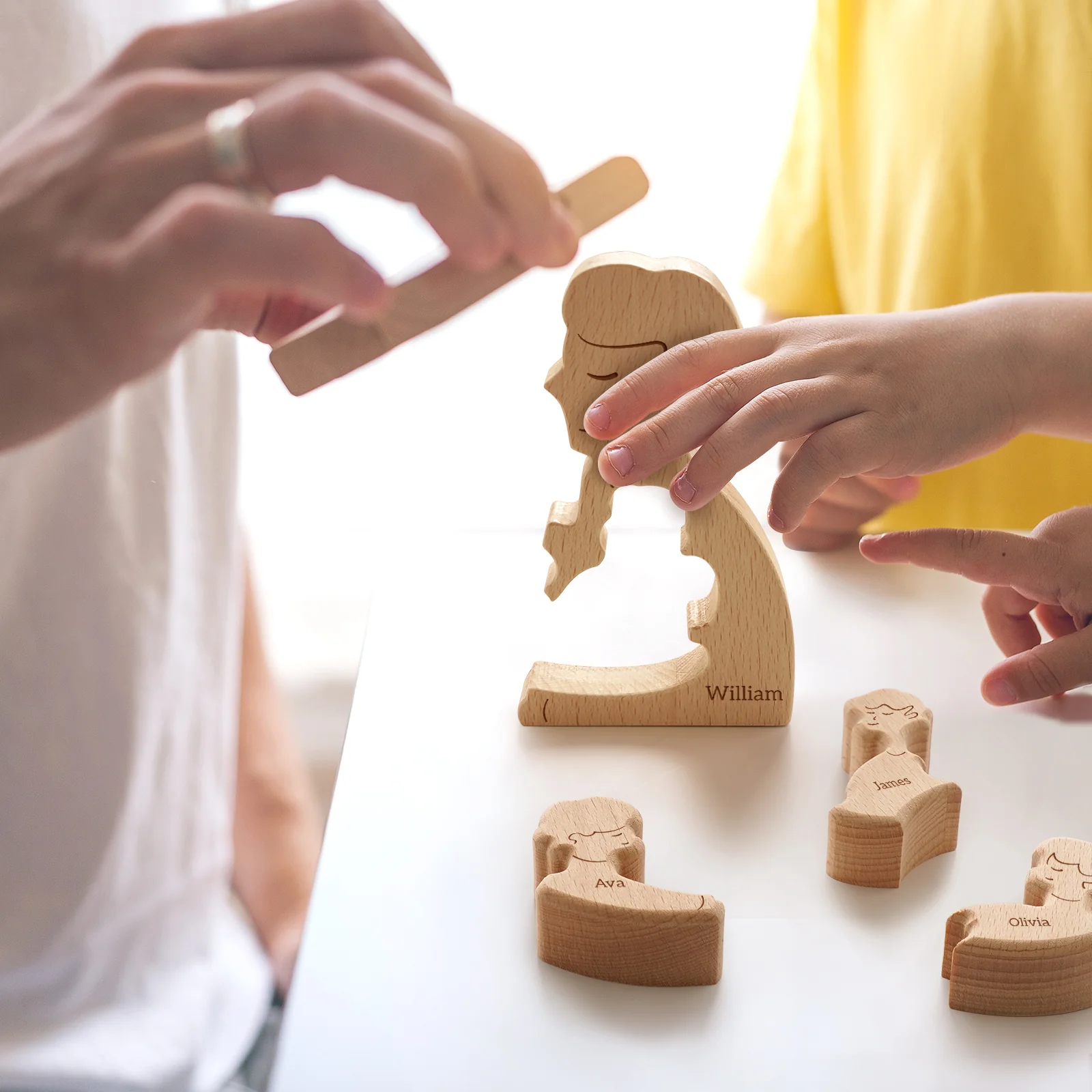 Personalized Wooden Puzzle Family is the Harbor of the Soul Customized Name