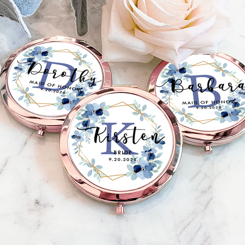 Personalized Wedding Bridesmaid Mirror Custom Bride Name Compact Mirror Bachelorette Party Mirror Bridesmaid Proposal Bridal Shower Gift