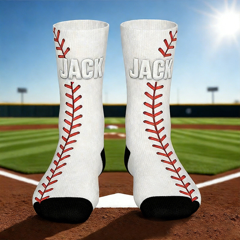 Personalized Baseball Socks with Custom Name for Sports Enthusiasts
