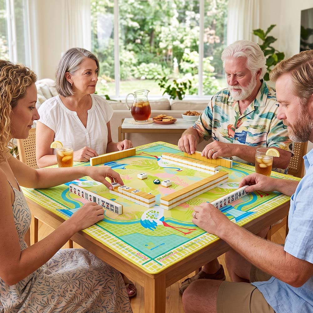 Personalized Mahjong Playing Mat Mahjong Table Mat Hampton Mahjong Game Accessory for Game Night