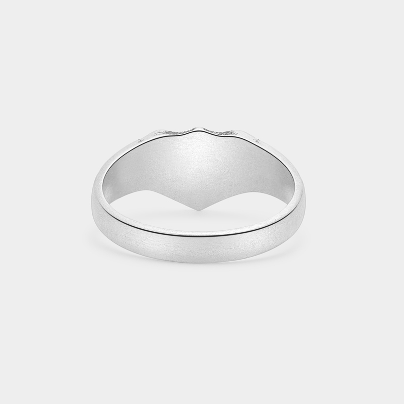 Personalized Sterling Silver Victorian Shield Signet Ring Engravable Birth Flower Unique Sentimental Gift