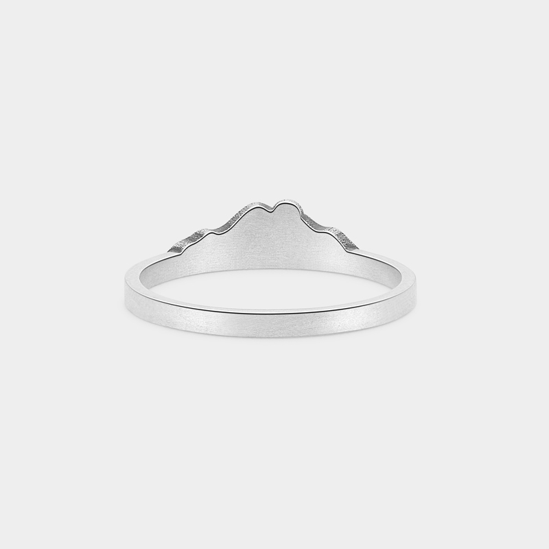 Personalized Vintage Mountain Sunset Ring Sterling Silver Custom Engravable Inner Band Gift for Nature Lovers