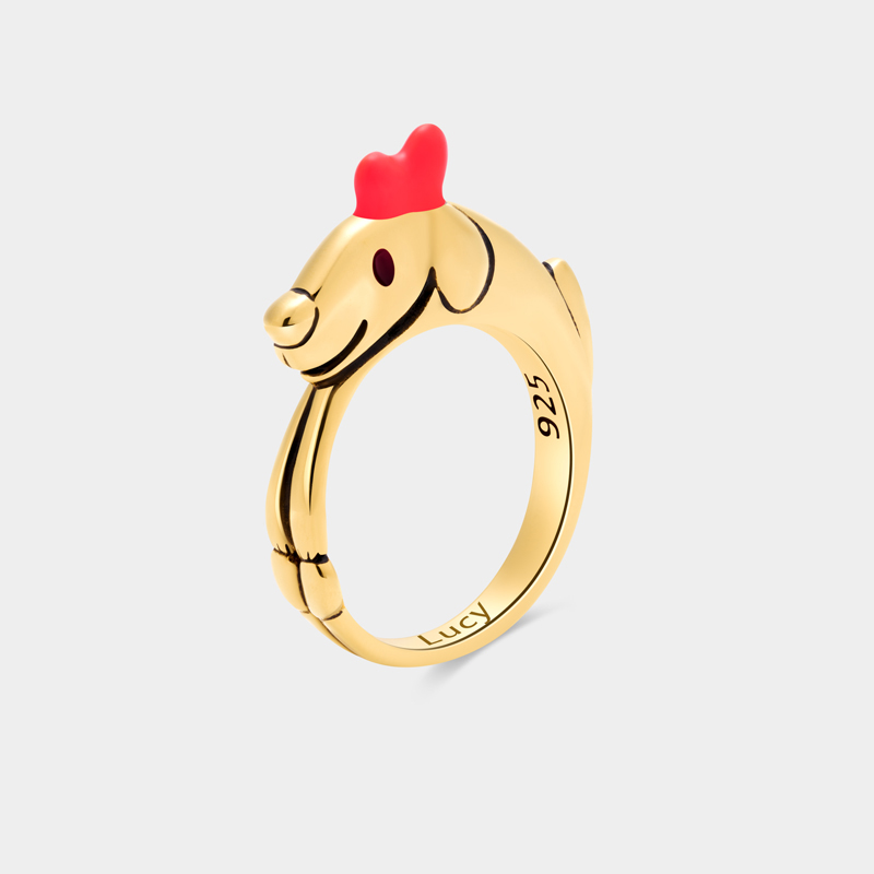Personalized Puppy Heart Ring Cute Cartoon Engravable Name for Pet Lovers and Cute Style Admirers