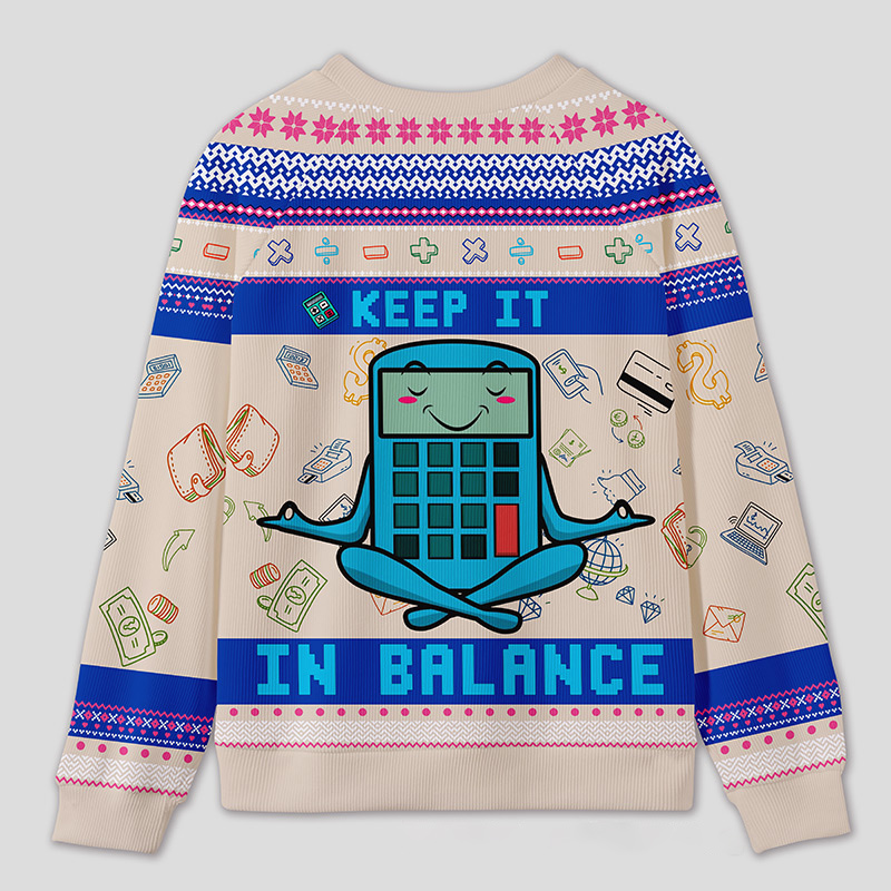 Personalized Funny Finance Yoga Ugly Sweater Office Holiday Party Gift for Accountants