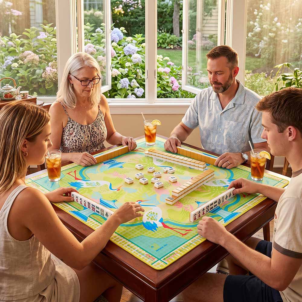 Personalized Mahjong Playing Mat Mahjong Table Mat Hampton Mahjong Game Accessory for Game Night