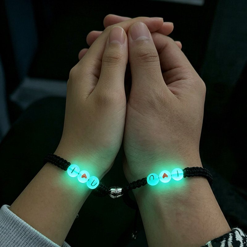 Personalized Heart Luminous Magnetic Bracelet Couple Matching Luminous Magnetic Bracelet Valentine's Day Gift for Her 