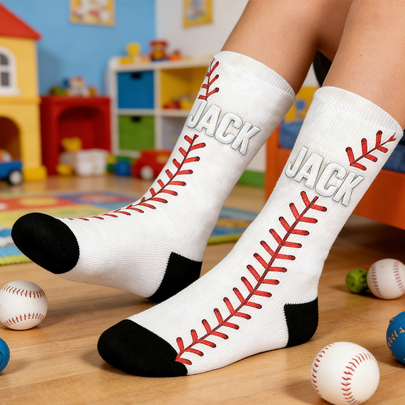 Personalized Baseball Socks with Custom Name for Sports Enthusiasts