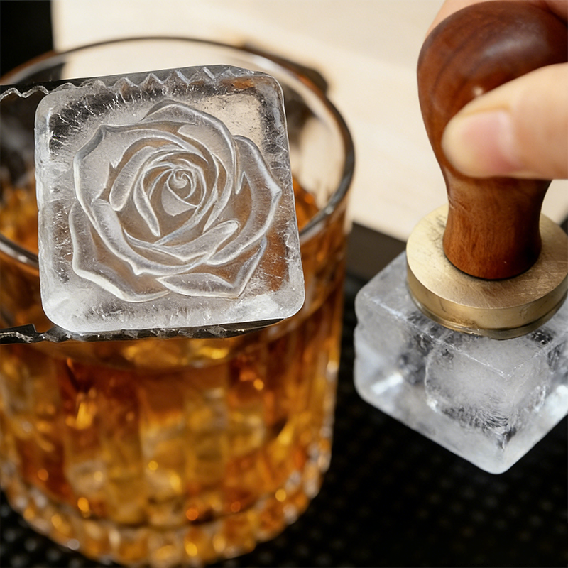 Personalized Copper Ice Cube Stamp Whiskey Stamp Ice Stamp Custom Bar Stamp Brass Mold for Ice  Business Logo Stamp Ice Stamp Custom
