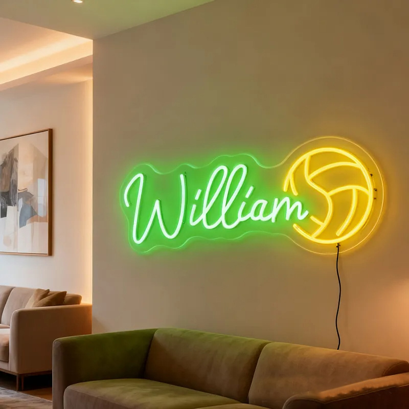 Personalized Volleyball Neon Sign with Custom Name for Volleyball Enthusiasts and Game Rooms