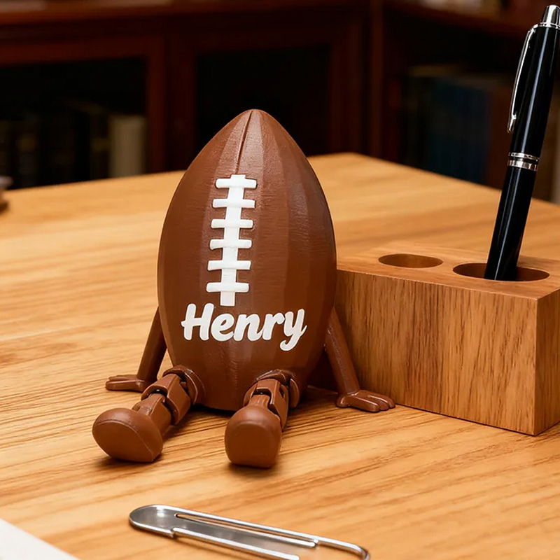 Personalized Football Decor with Dangling Legs and Custom Name