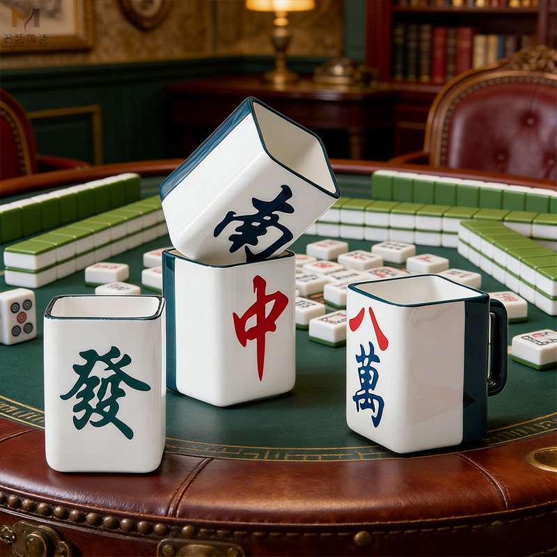 Mahjong Mug Ceramic Custom Mahjong Club Gift for Mahjong Enthusiasts