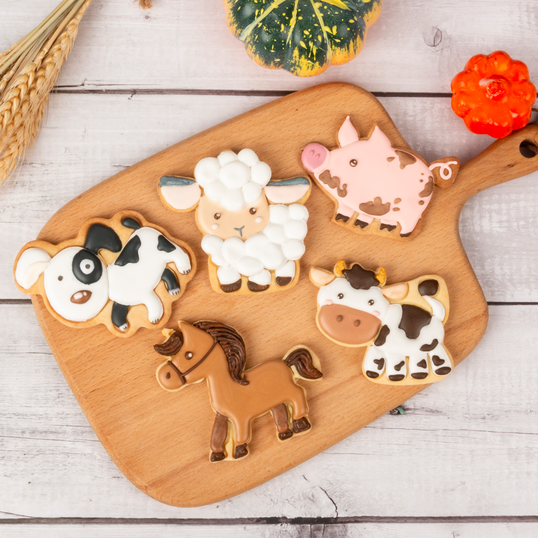Cow Sheep Rooster Hen Chickens Rabbit Goose Cookie Cutters Cookie Stamp Cookie Molds Home Cookie Cutters