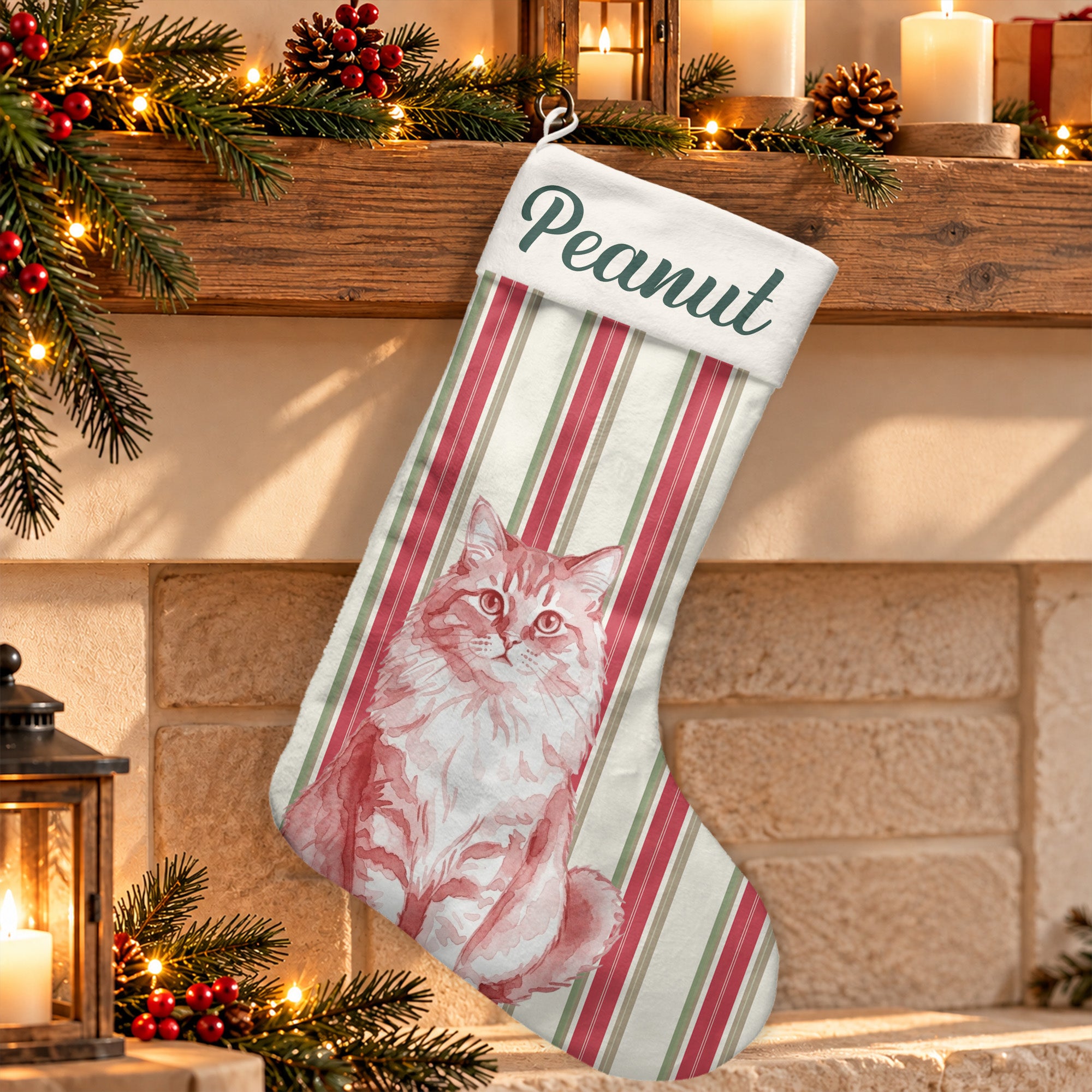 Personalized Photo Family Members Pet Dog Cat Christmas Decor - Personalized Stocking