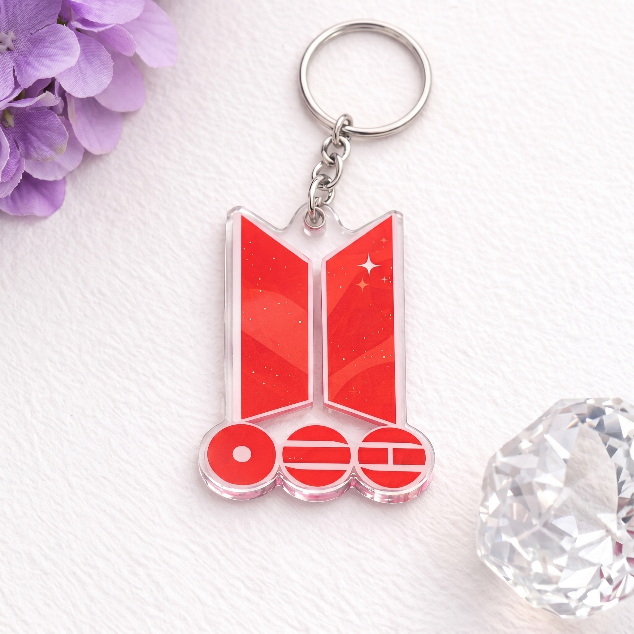 Kpop Acrylic Logo Pendant Cute Travel Bag Charm Creative Gift for Music Lovers Unique Accessory Kpop Fans Keychain