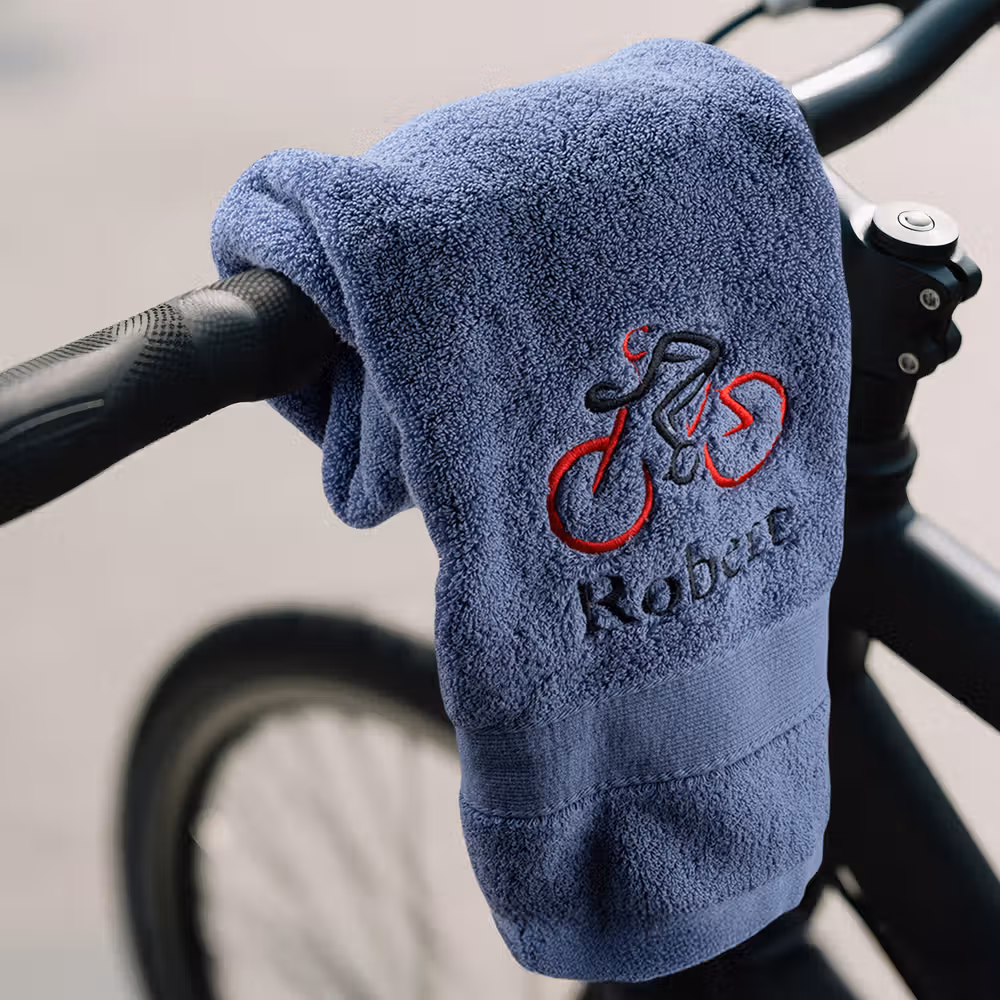 Personalized Embroidered Cycling Towel, Custom Name Bike Sport Towel, Absorbent Cotton Sweat Towel Gift for Cyclists