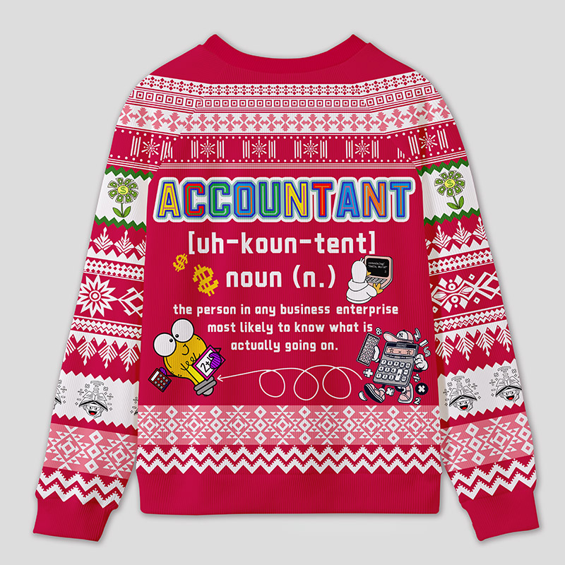 Personalized Energetic Accounting Funny Ugly Sweater Office Holiday Party Gift for Finance Pros