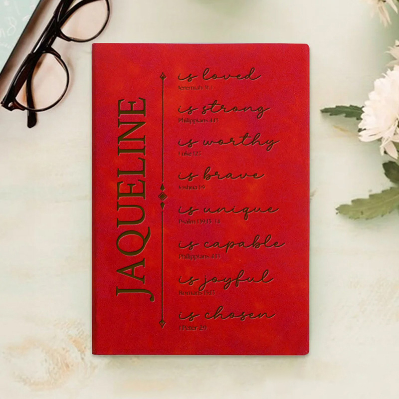 Personalized Bible Verse Prayer Journal Leather A5 Notebook with Name for Women Christian Gift Religious Gift Affirmations Gift Confirmation Gift