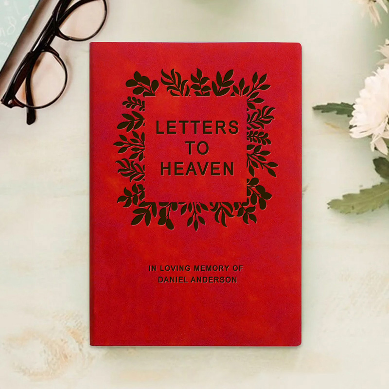 Personalized Letters to Heaven Memorial Prayer Journal A5 Leather Notebook with Name Sympathy Gift Remembrance Gift for Christians